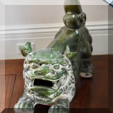 D16. Pair of ceramic foo dogs 20”h 